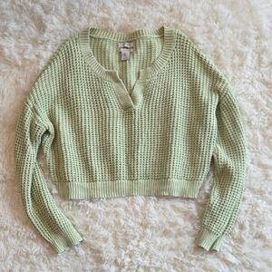 Haute Hippie V-Neck Sweater in Soft Green
